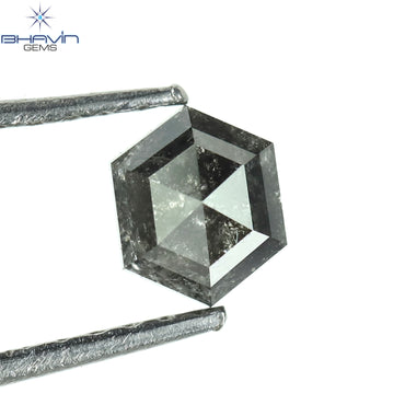 0.62 CT Hexagon Shape Natural Loose Diamond Salt And pepper Color I3 Clarity (5.09 MM)