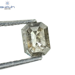 1.00 CT アッシャー シェイプ ナチュラル ダイヤモンド ソルト アンド ペッパー カラー I3 クラリティ (5.72 MM)