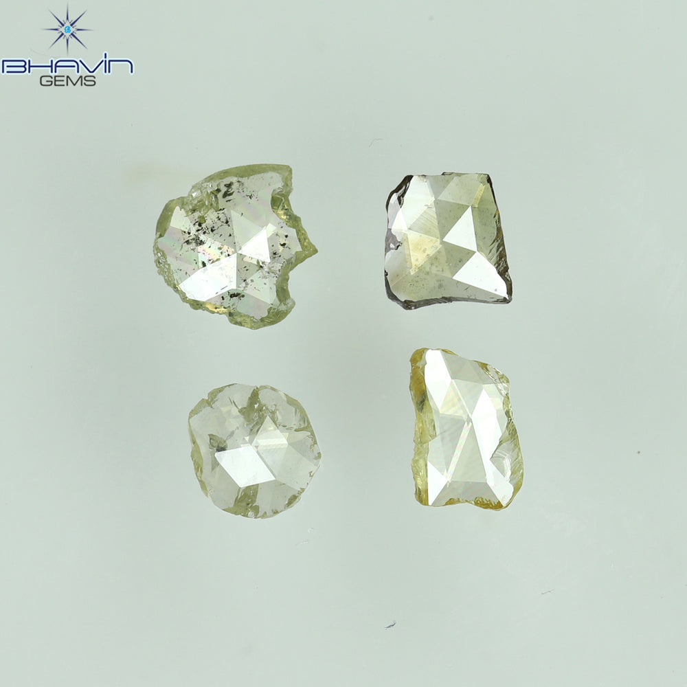 0.51 CT/4 Pcs Rosecut Polki Shape Natural Diamond  Fancy Color I2 Clarity (4.76 MM)