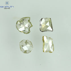 0.51 CT/4 Pcs Rosecut Polki Shape Natural Diamond  Fancy Color I2 Clarity (4.76 MM)