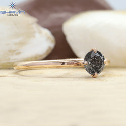 Round Diamond Salt And Pepper Diamond Natural Diamond Ring Engagement Ring