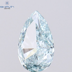 0.37 CT Pear Shape Natural Diamond Greenish Blue Color VS1 Clarity (6.00 MM)