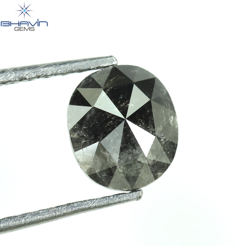 0.80 CT Oval Shape Natural Diamond Salt And Pepper Color I3 Clarity (6.53 MM)