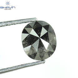 0.80 CT Oval Shape Natural Diamond Salt And Pepper Color I3 Clarity (6.53 MM)