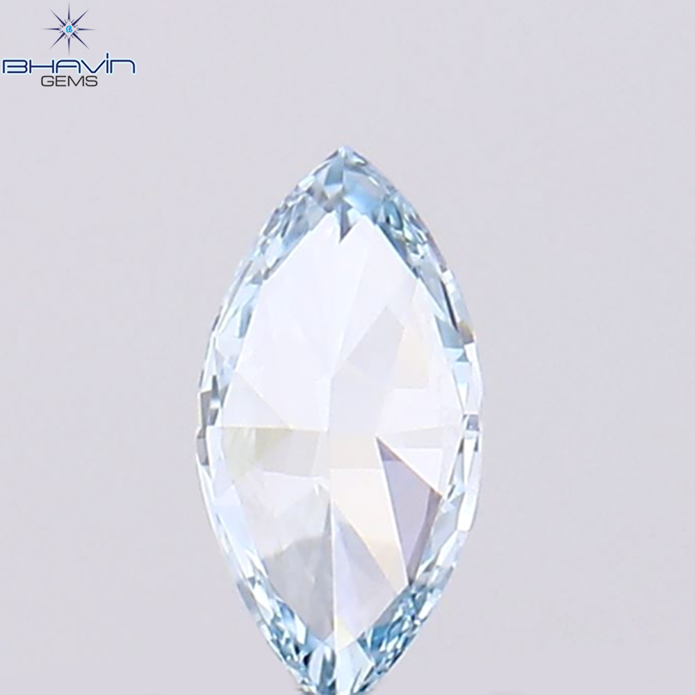 0.11 CT Marquise Shape Natural Diamond Greenish Blue Color VVS1 Clarity (4.91 MM)