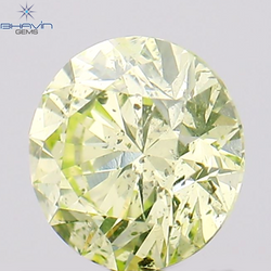 0.32 CT Round Shape Natural Diamond Greenish Yellow Color SI1 Clarity (4.32 MM)