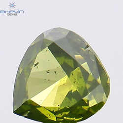 0.24 CT Heart Shape Natural Diamond Green Color SI1 Clarity (4.11 MM)