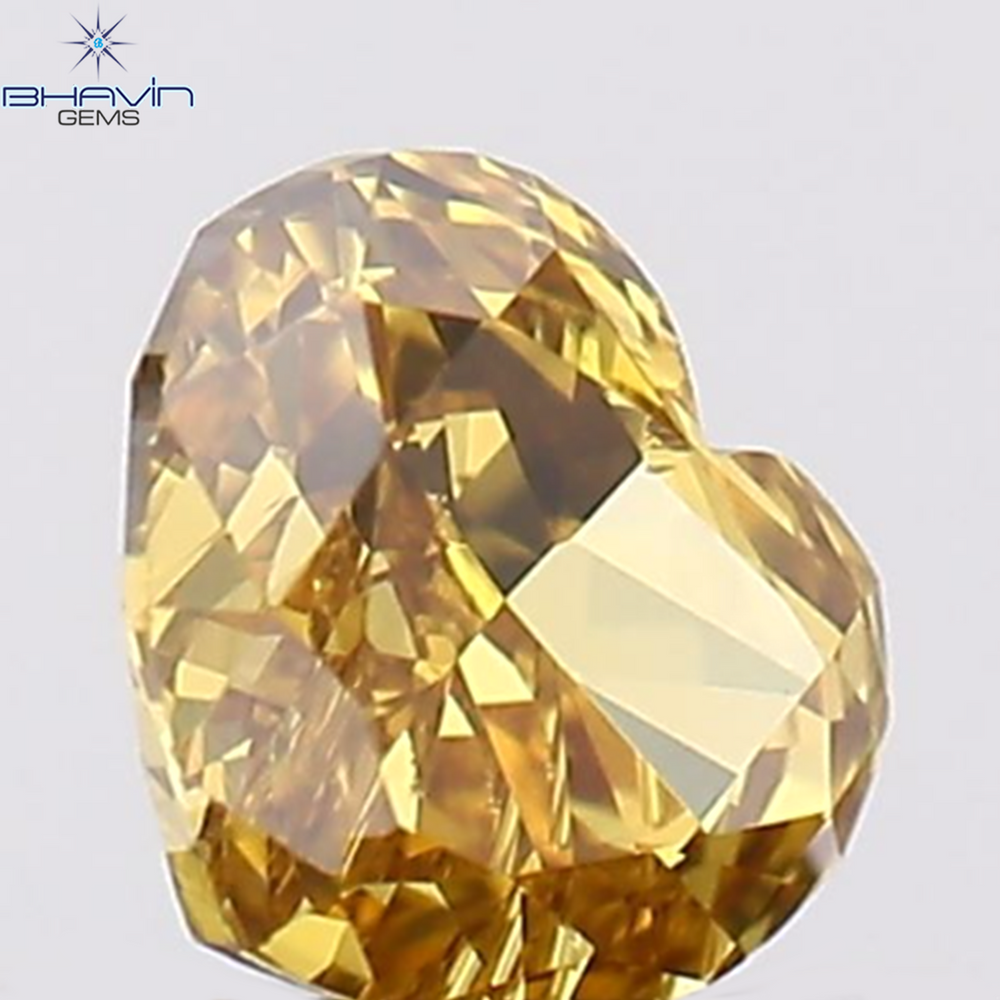 0.19 CT Heart Shape Natural Diamond Orange Color VS2 Clarity (4.00 MM)