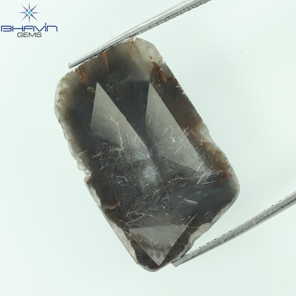 5.75 CT Slice Shape Natural Diamond Brown Gray Color I3 Clarity (22.00 MM)