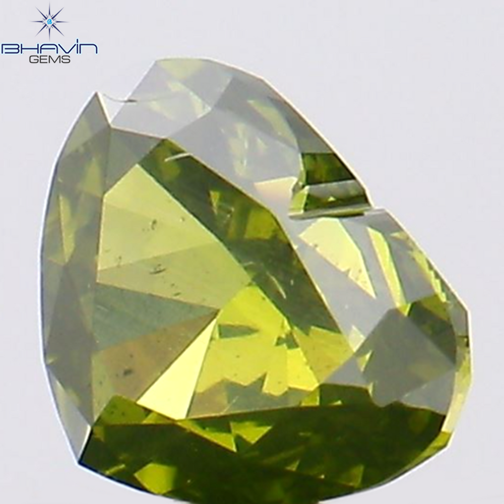 1.12 CT ハートシェイプ ナチュラル ダイヤモンド グリーン カラー SI1 クラリティ (6.26 MM)