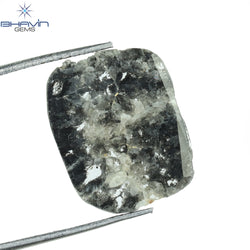 2.70 CT Slice Shape Natural Diamond Salt And Pepper Color I3 Clarity (15.64 MM)