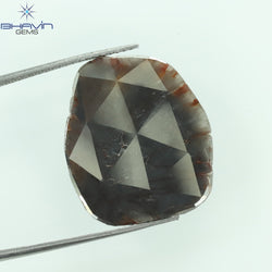 7.13 CT Slice Shape Natural Diamond Brown Gray Color I3 Clarity (22.00 MM)