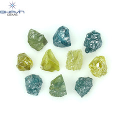 1.02 CT/10 PCS Rough Shape Enhanced Mix Color Natural Diamond I3 Clarity (3.30 MM)