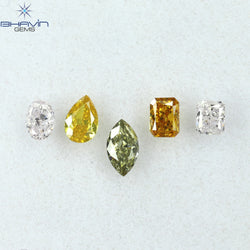 0.42 CT/5 Pcs Mix Shape Natural Diamond Mix Color VS-SI Clarity (4.25 MM)