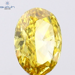 0.11 CT Oval Shape Natural Diamond Orange Yellow Color VS2 Clarity (3.43 MM)