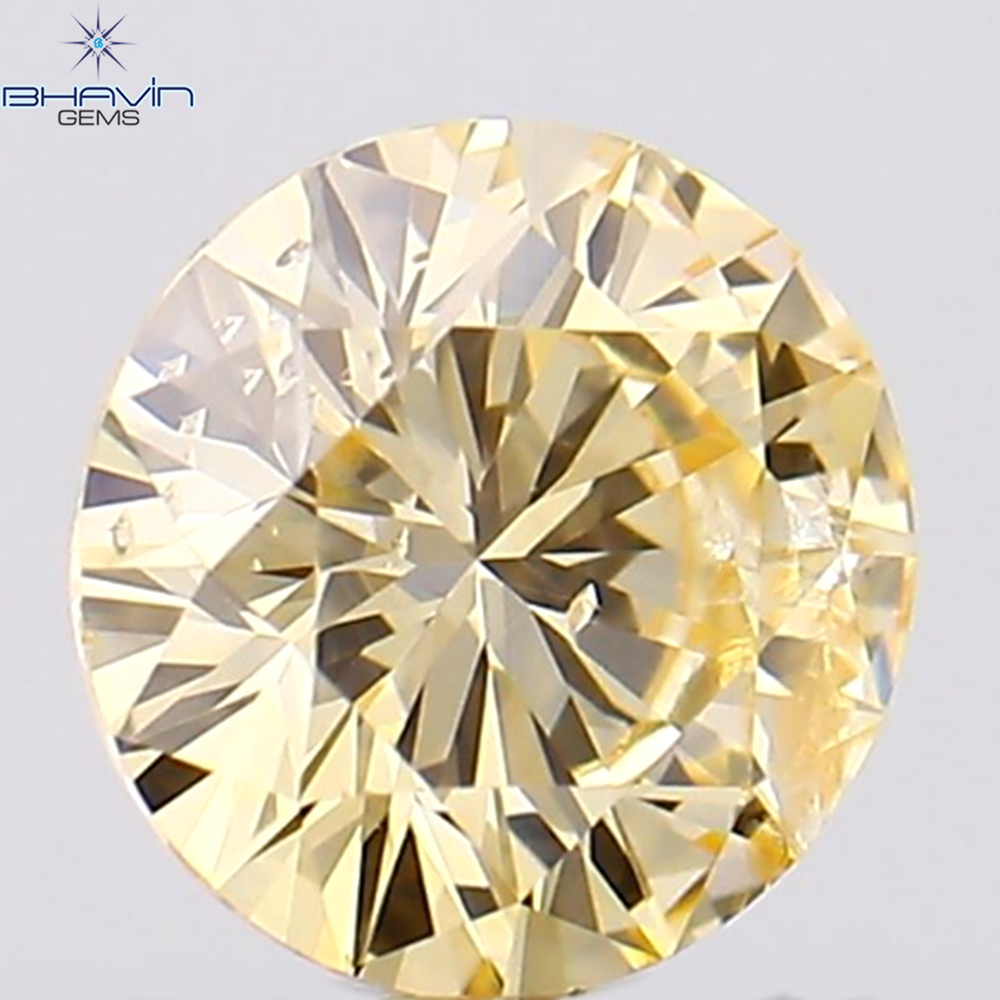 0.29 CT Round Shape Natural Diamond Orange Color SI1 Clarity (4.31 MM)