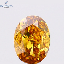 0.21 CT Oval Shape Natural Diamond Orange Color VS1 Clarity (3.96 MM)