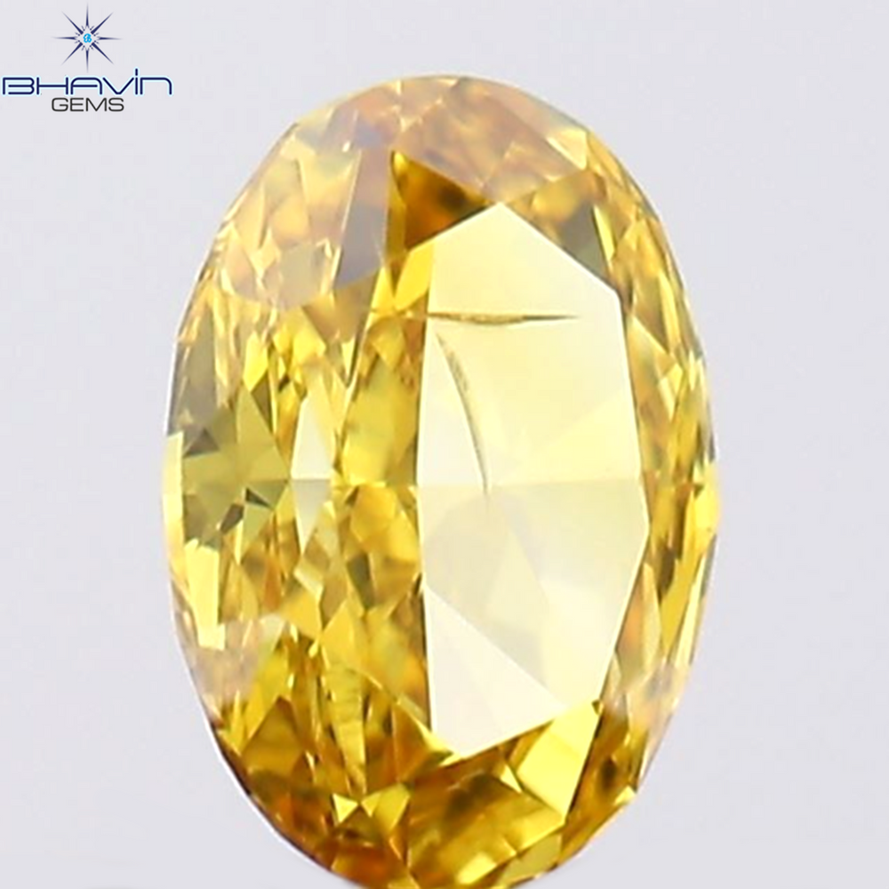 0.14 CT Oval Shape Natural Diamond Orange Color SI1 Clarity (3.87 MM)