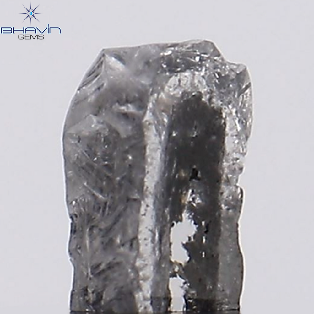 0.44 CT Rough Shape Natural Diamond Black Gray (Salt And Papper) Color I3 Clarity (4.95 MM)