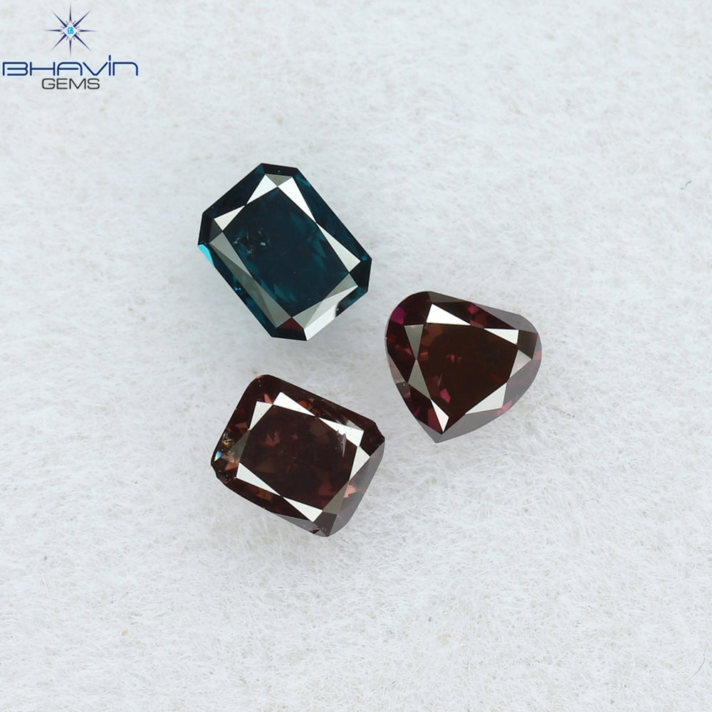 0.33 CT/3 Pcs Mix Shape Natural Diamond Mix Color SI1 Clarity (3.19 MM)