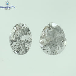 0.19 CT/2 Pcs Mix Slice Shape Natural Diamond Salt And Pepper Color I3 Clarity (4.58 MM)