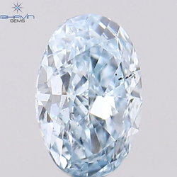 0.11 CT Oval Shape Natural Diamond Greenish Blue Color VS2 Clarity (3.60 MM)