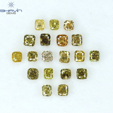 1.71 CT/19 Pcs Cushion Shape Natural Diamond Mix Color VS-SI Clarity (2.75 MM)