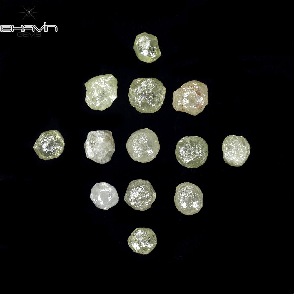 5.93 CT/14 PCS Rough Shape White Color Natural Diamond I3 Clarity (4.43 MM)