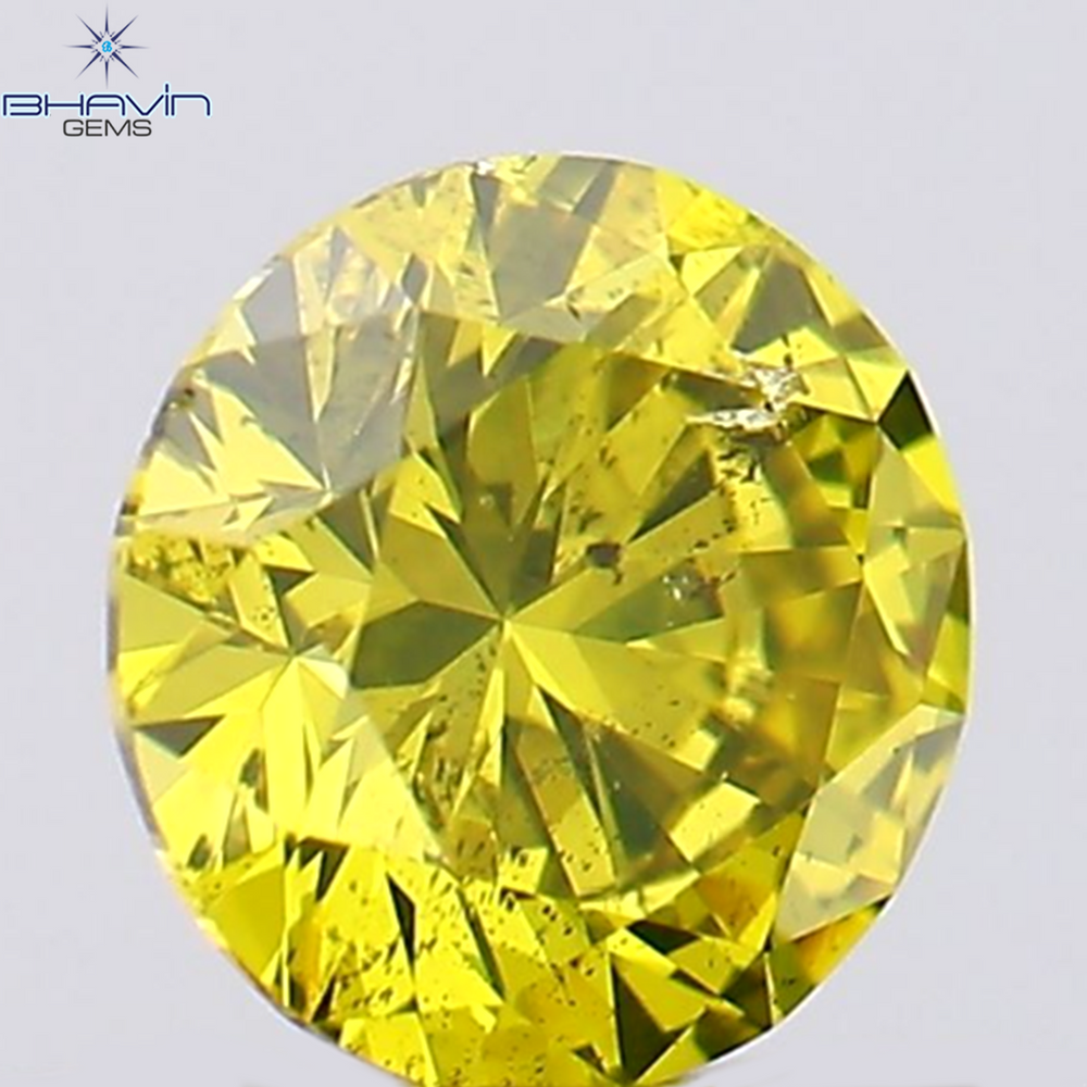 0.29 CT Round Shape Natural Diamond Yellow Color SI1 Clarity (4.26 MM)