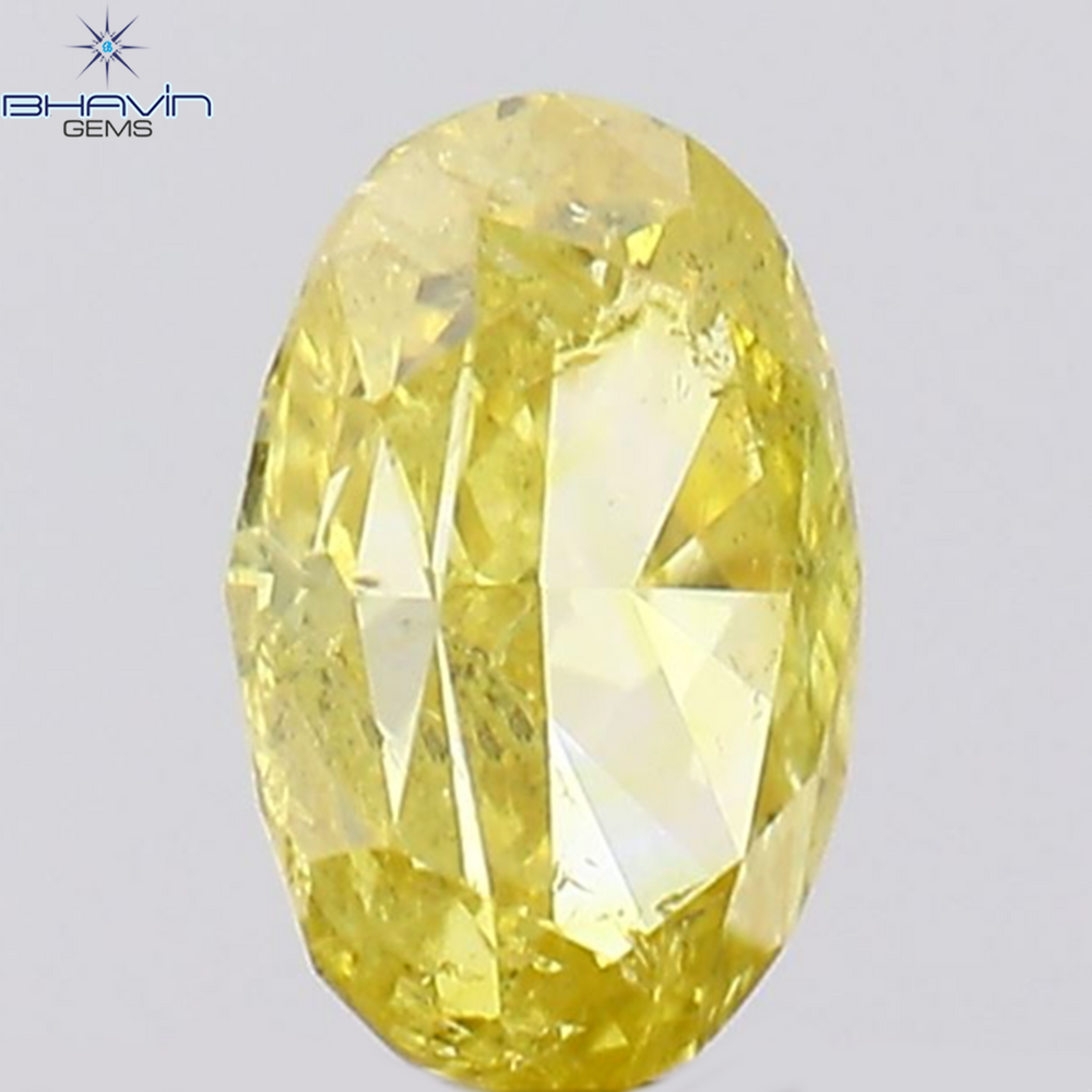 0.20 CT Oval Shape Natural Diamond Yellow Color I1 Clarity (4.25 MM)