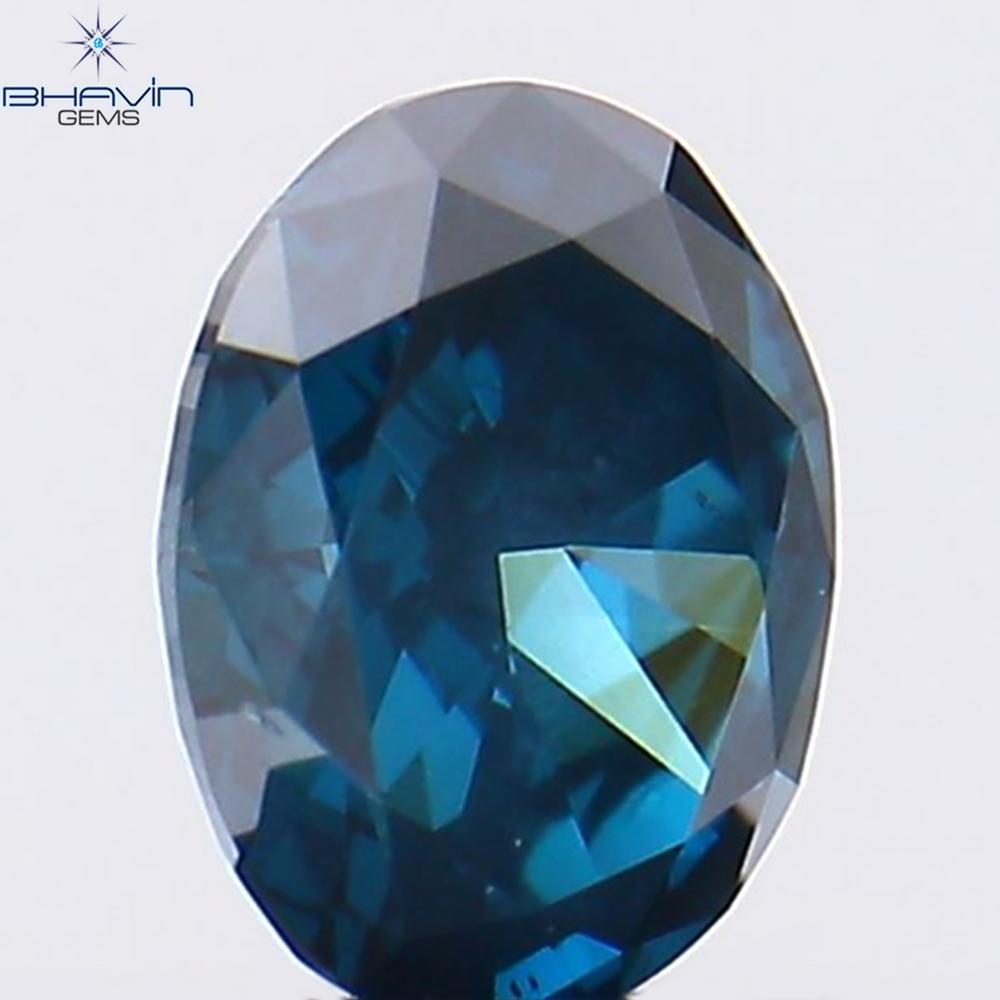 0.24 CT オーバル シェイプ ナチュラル ダイヤモンド ブルー カラー VS2 クラリティ (4.29 MM)