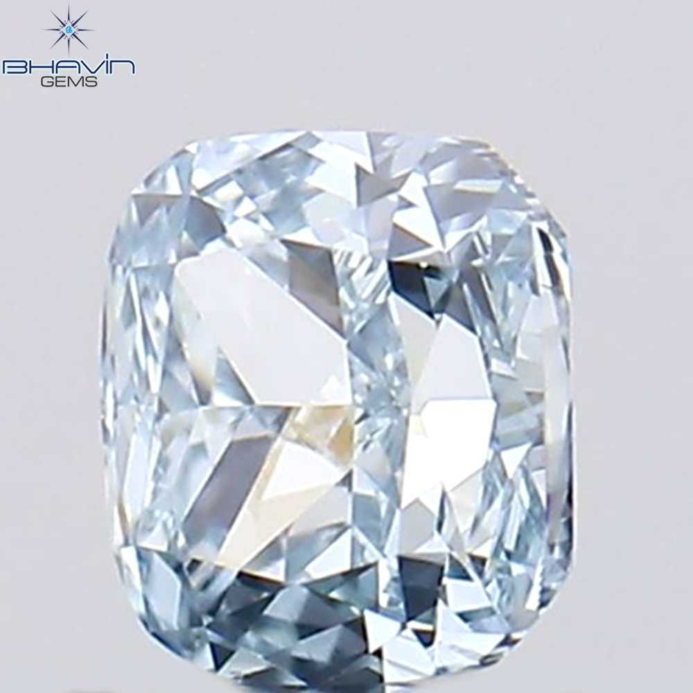 0.23 CT Cushion Shape Natural Diamond Greenish Blue Color VS1 Clarity (3.41 MM)