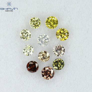 0.63 CT/11 Pcs Round Shape Natural Loose Diamond Mix Color VS2 Clarity (2.70 MM)