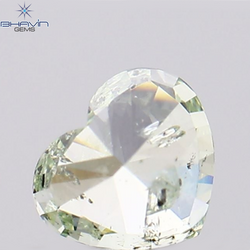 0.30 CT Heart Shape Natural Diamond Greenish Blue Color I1 Clarity (4.22 MM)