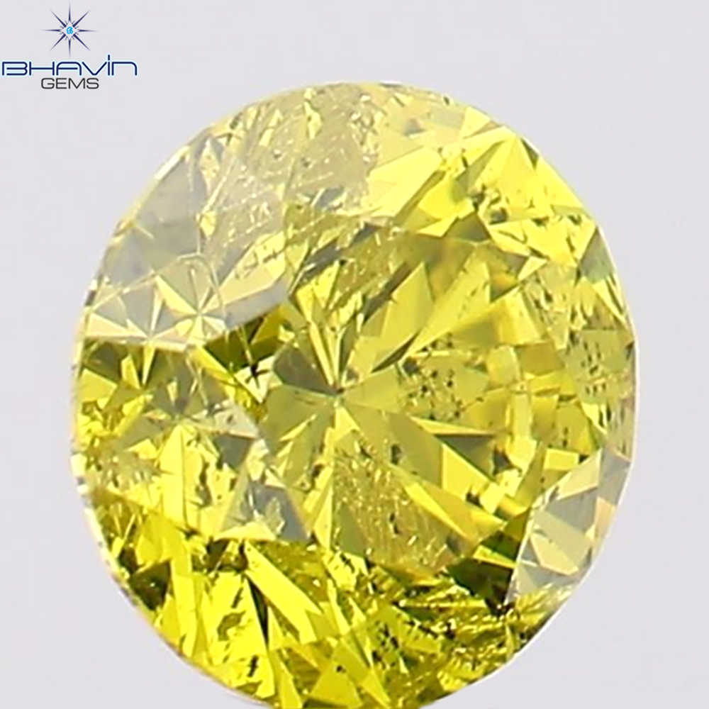 0.42 CT Round Shape Natural Diamond Yellow Color SI2 Clarity (4.73 MM)