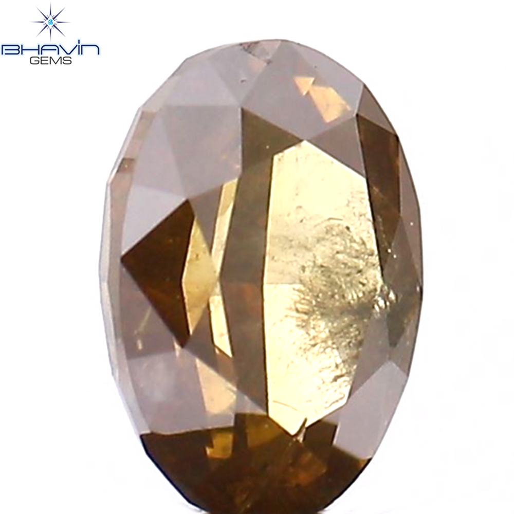 0.37 CT Oval Shape Natural Diamond Brown Color I2 Clarity (5.00 MM)