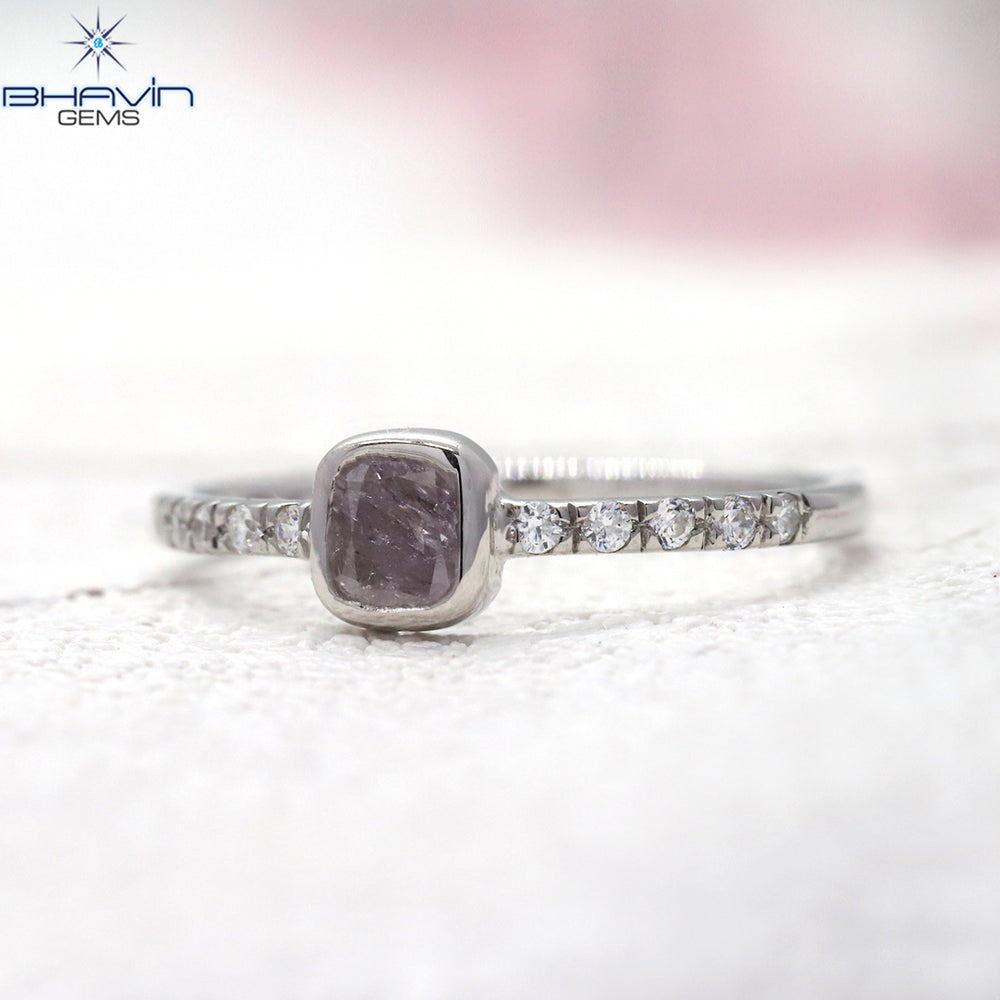 Cushion Diamond Natural Diamond Ring Pink Color Gold Ring Engagement Ring