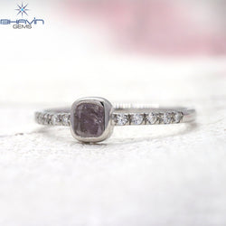 Cushion Diamond Natural Diamond Ring Pink Color Gold Ring Engagement Ring