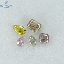 0.51 CT/5 Pcs Mix Shape Natural Diamond Mix Color I1 Clarity (3.50 MM)