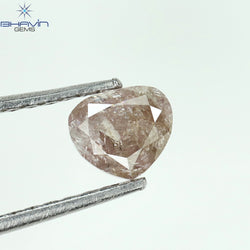 0.53 CT Heart Shape Natural Diamond Pink Color I3 Clarity (4.95 MM)