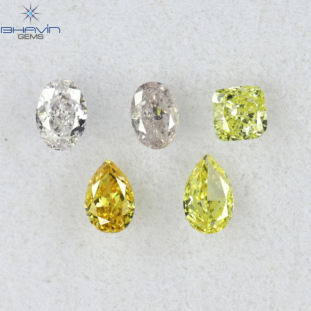 0.35 CT/5 Pcs Mix Shape Natural Diamond Mix Color VS2 Clarity (3.26 MM)