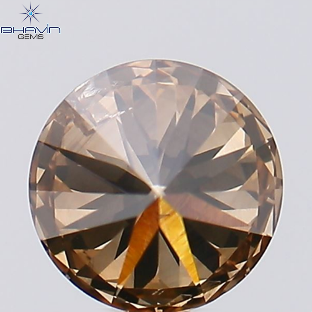 0.85 CT Round Shape Natural Diamond Brown Color SI1 Clarity (5.90 MM)