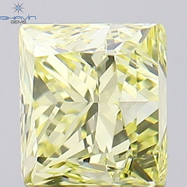 0.46 CT Princess Shape Natural Diamond Yellow Color VVS1 Clarity (3.93 MM)