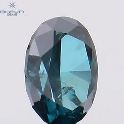 0.30 CT Oval Shape Natural Diamond Blue Color SI2 Clarity (4.67 MM)