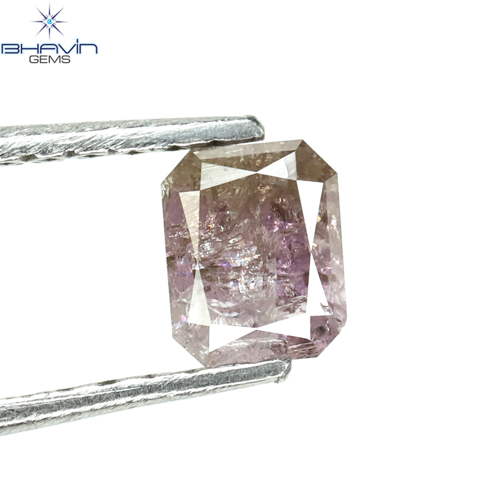 0.46 CT Radiant Shape Natural Diamond Pink Color I3 Clarity (4.67 MM)