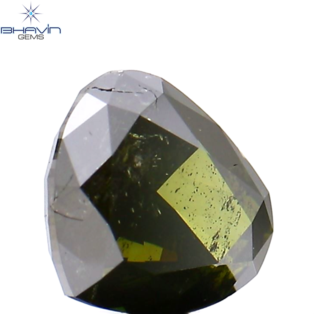 1.03 CT Heart Shape Natural Diamond Enhanced Green Color I1 Clarity (6.42 MM)