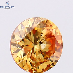 0.17 CT Round Shape Natural Diamond Pink Color SI1 Clarity (3.46 MM)