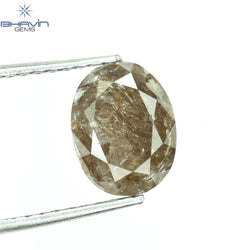 1.69 CT Oval Diamond Pink Brown Color Natural Loose Diamond I3 Clarity (8.35 MM)