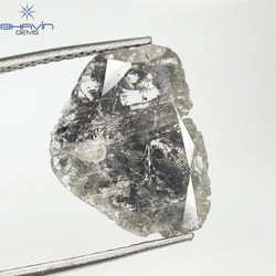 1.89 CT Slice Shape Natural Diamond Salt And Pepper Color I3 Clarity (14.30 MM)