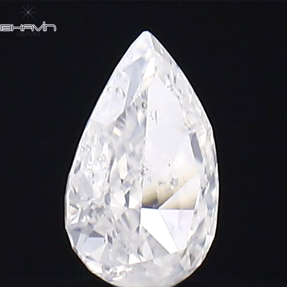 0.07 CT Pear Shape Natural Diamond White Color SI2 Clarity (3.47 MM)